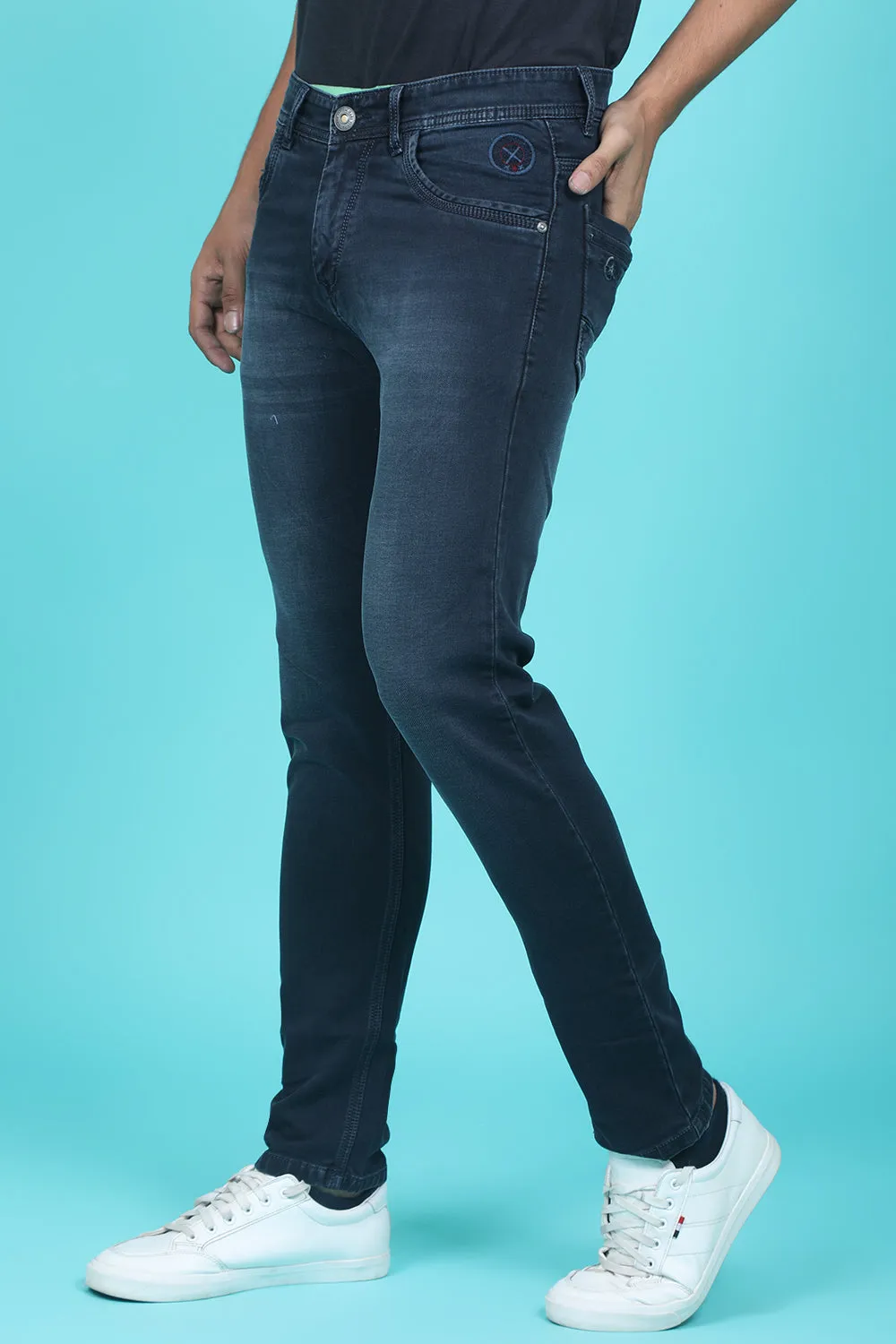 Men's Dark Navy Blue Denim Slim Fit RANGER-6012-1 Jeans