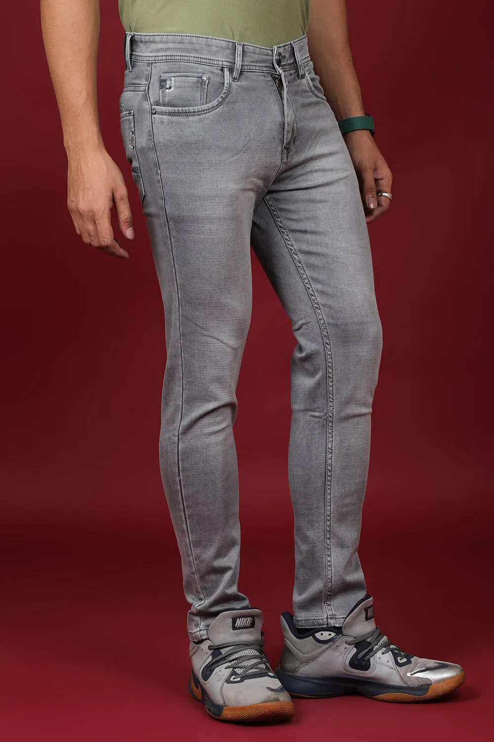 Men's Grey Denim Slim Fit MARS 8015 Jean