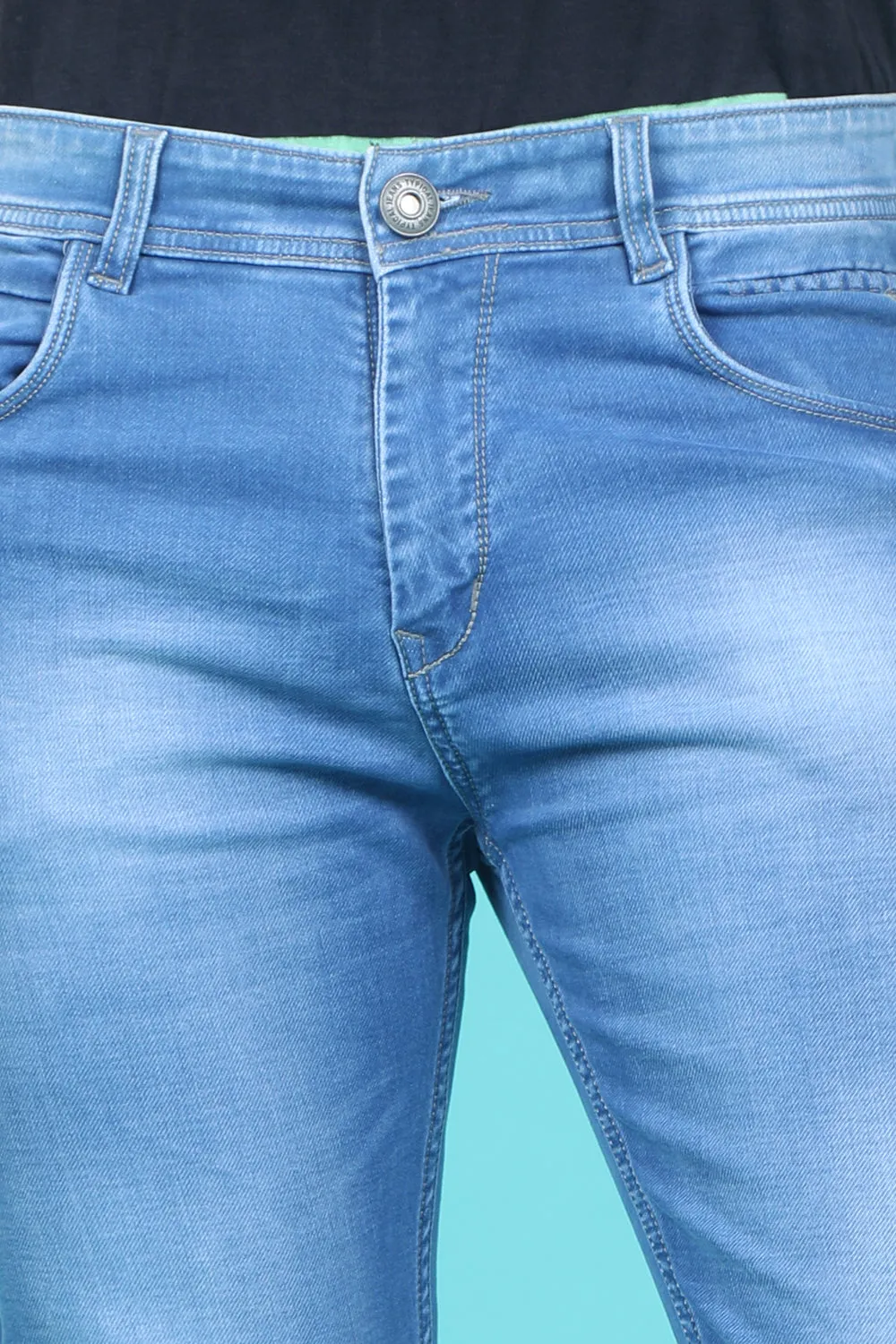 Men's Light Blue Denim Slim Fit Hexa 9001-1 Jean