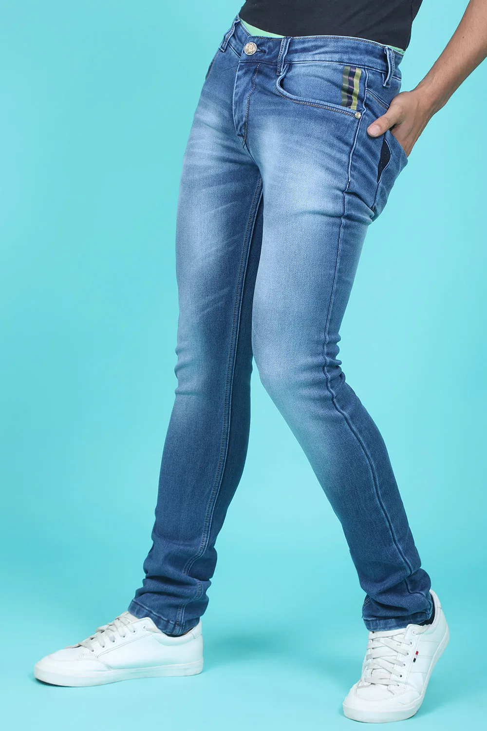 Men's Light Blue Denim Slim Fit QLC-5310 Jean