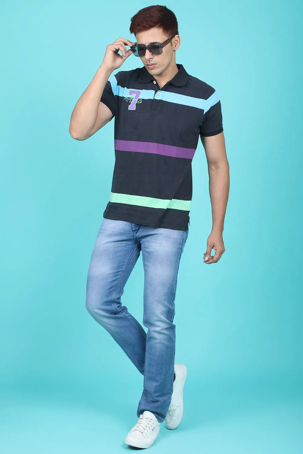 Men's Light Blue Denim Slim Fit RQLC-5447 Jean