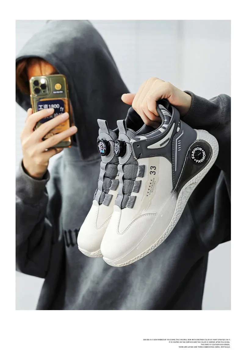 Mens Sneakers with Rotating Buckle for Outdoor Activities