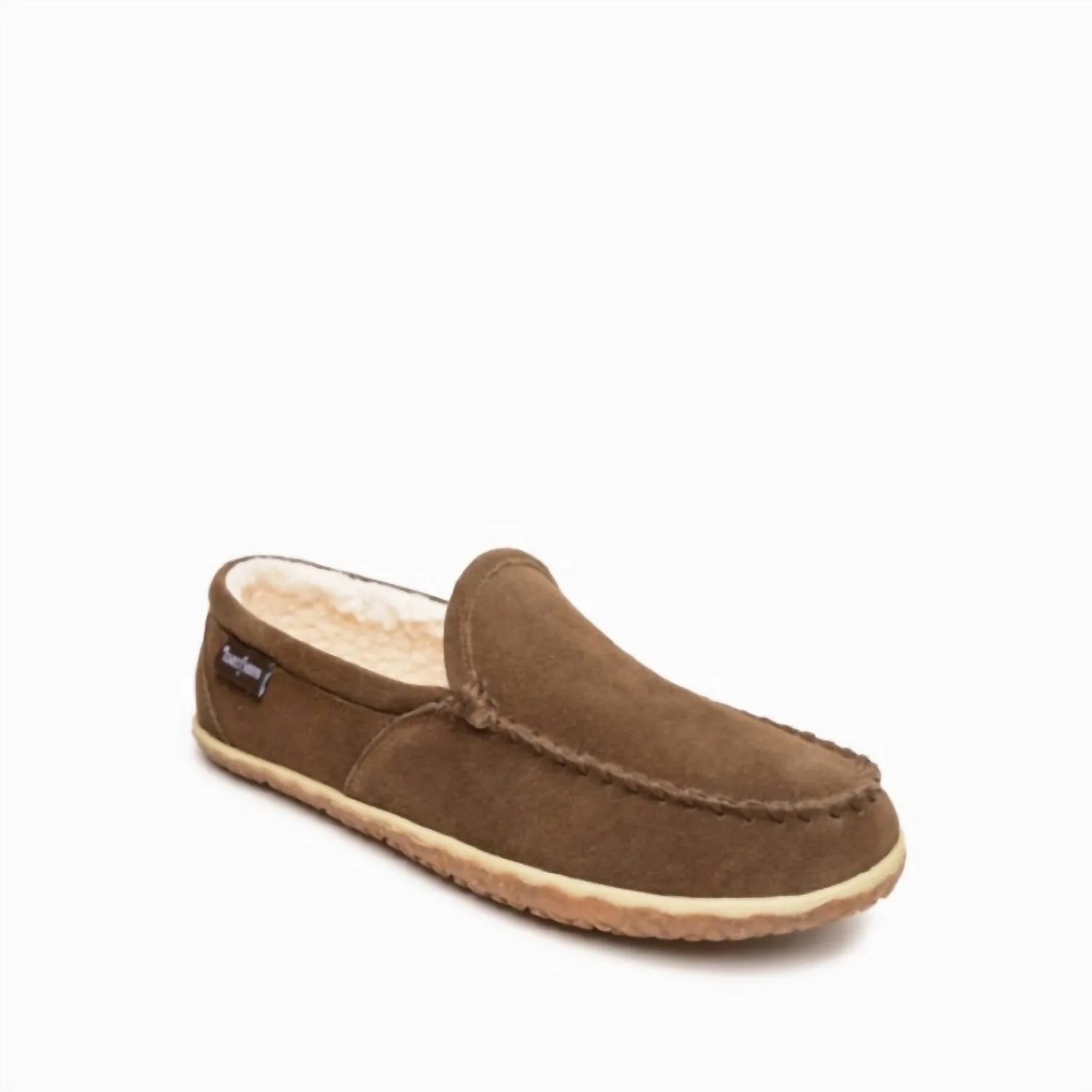 Men's Tilden Faux Shearling Lined Moccasin In Autumn Brown