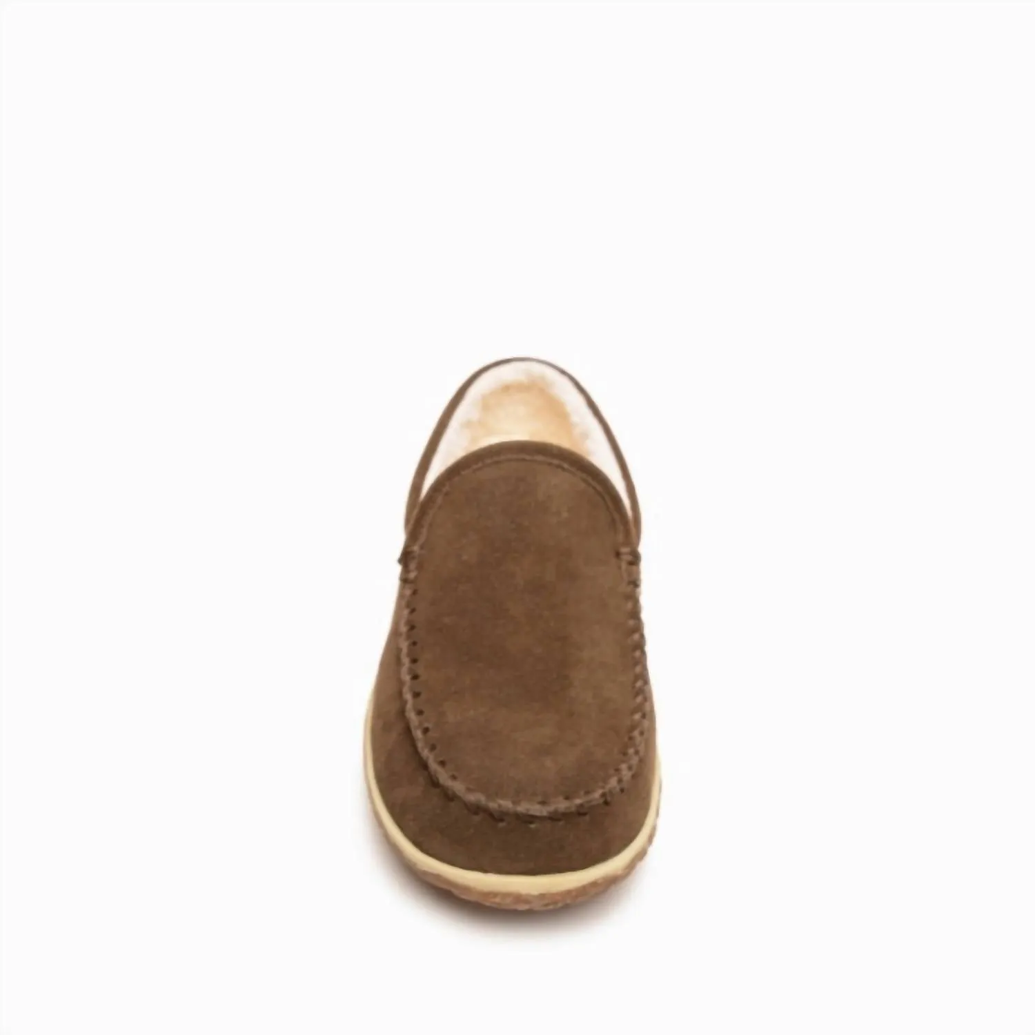 Men's Tilden Faux Shearling Lined Moccasin In Autumn Brown