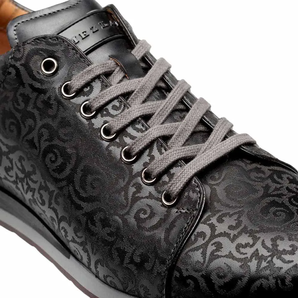 Mezlan Men's Portico Embossed Leather Sneaker in Black