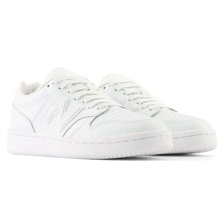 NEW BALANCE KID'S BB 80 TRIPLE WHITE SNEAKER SHOES