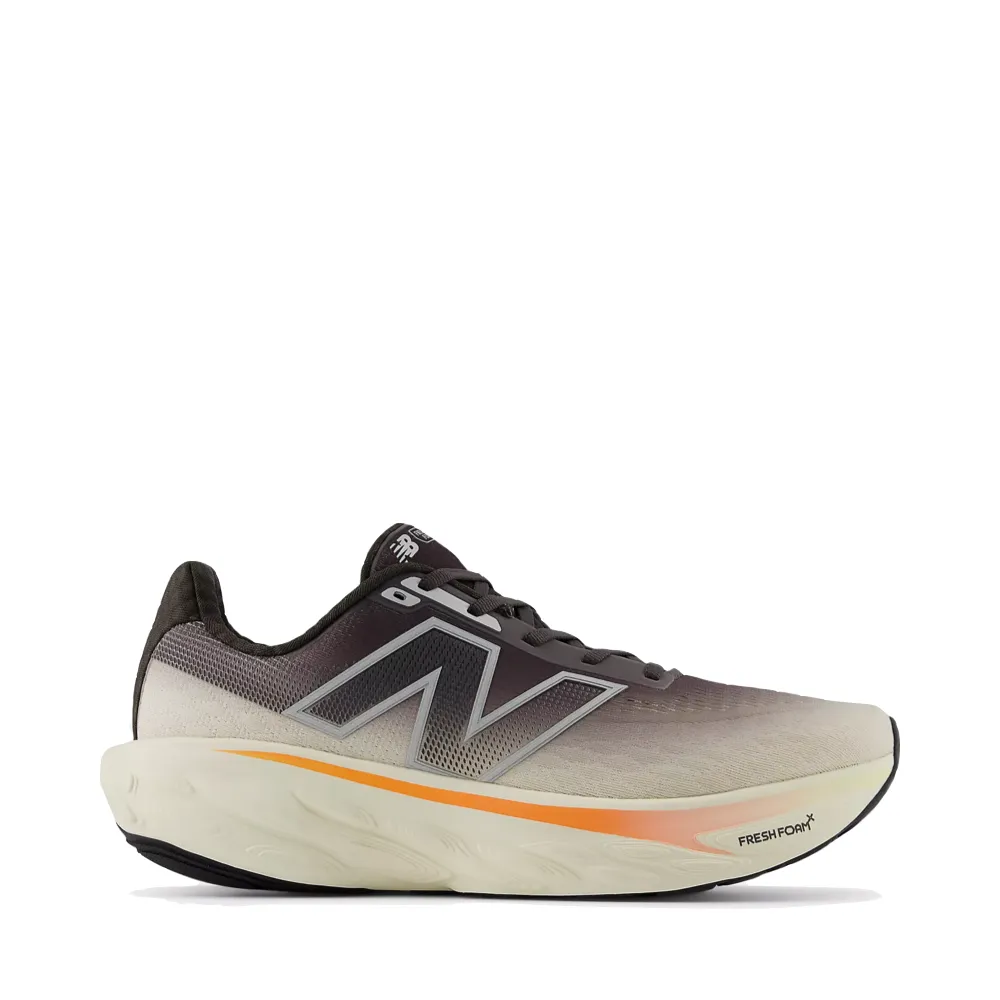 New Balance Men's Fresh Foam X 1080v14 Sneaker in Black Cement with Angora and Hot Mango