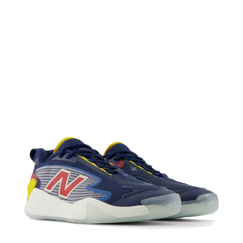 New Balance Men's Fresh Foam X CT-Rally Court Sneaker in Nb Navy with True Red and Ginger Lemon