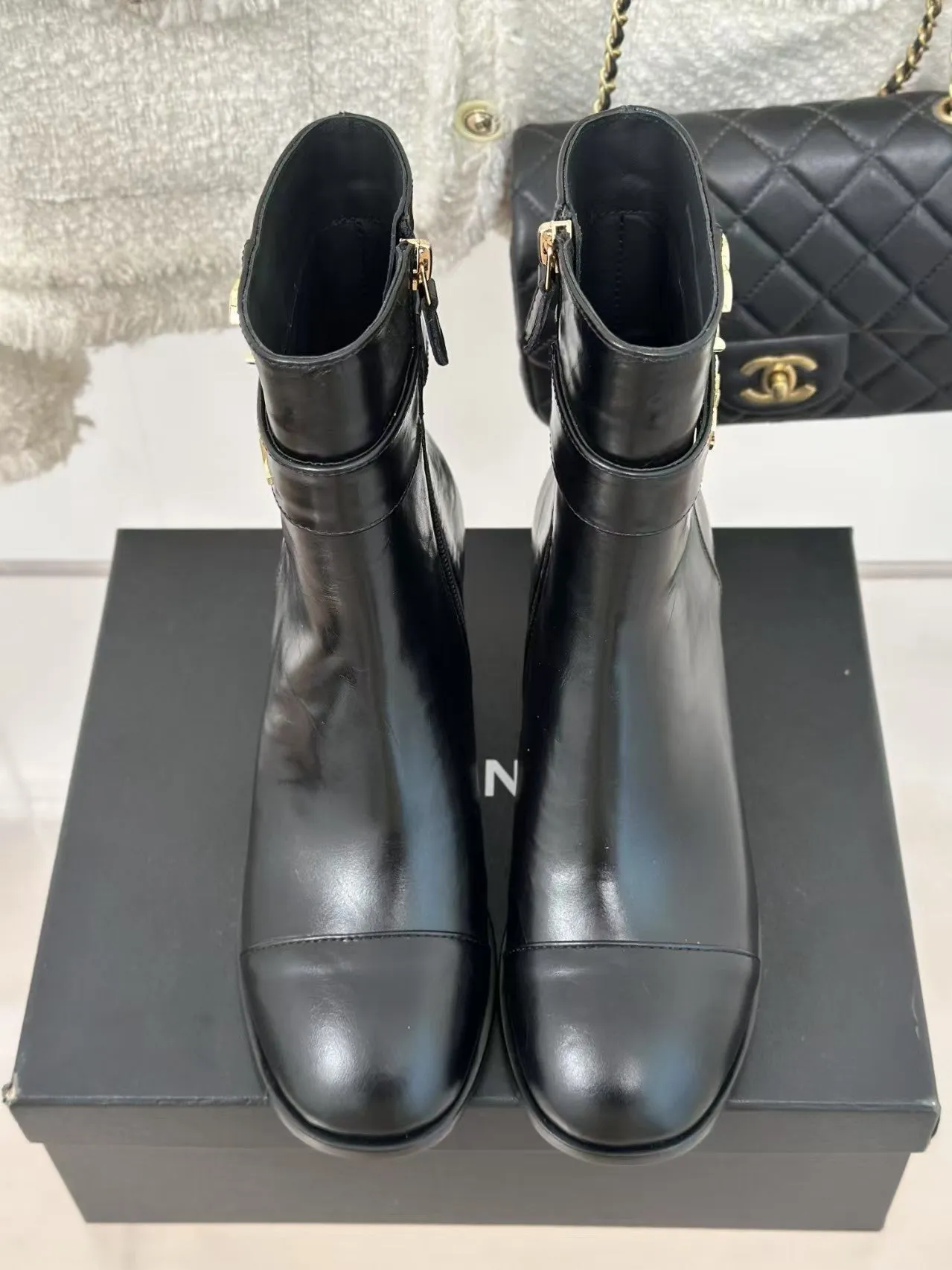 New Classic Logo High Heel Ankle Boots