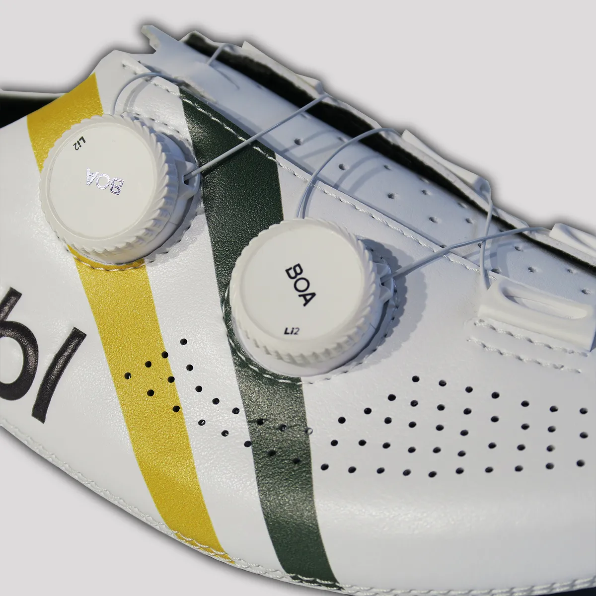 NIMBL Ultimate Cycling Shoes - White Green/Gold