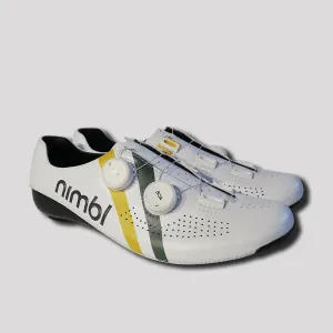 NIMBL Ultimate Cycling Shoes - White Green/Gold