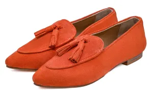 Orange Suede Loafer Tassle
