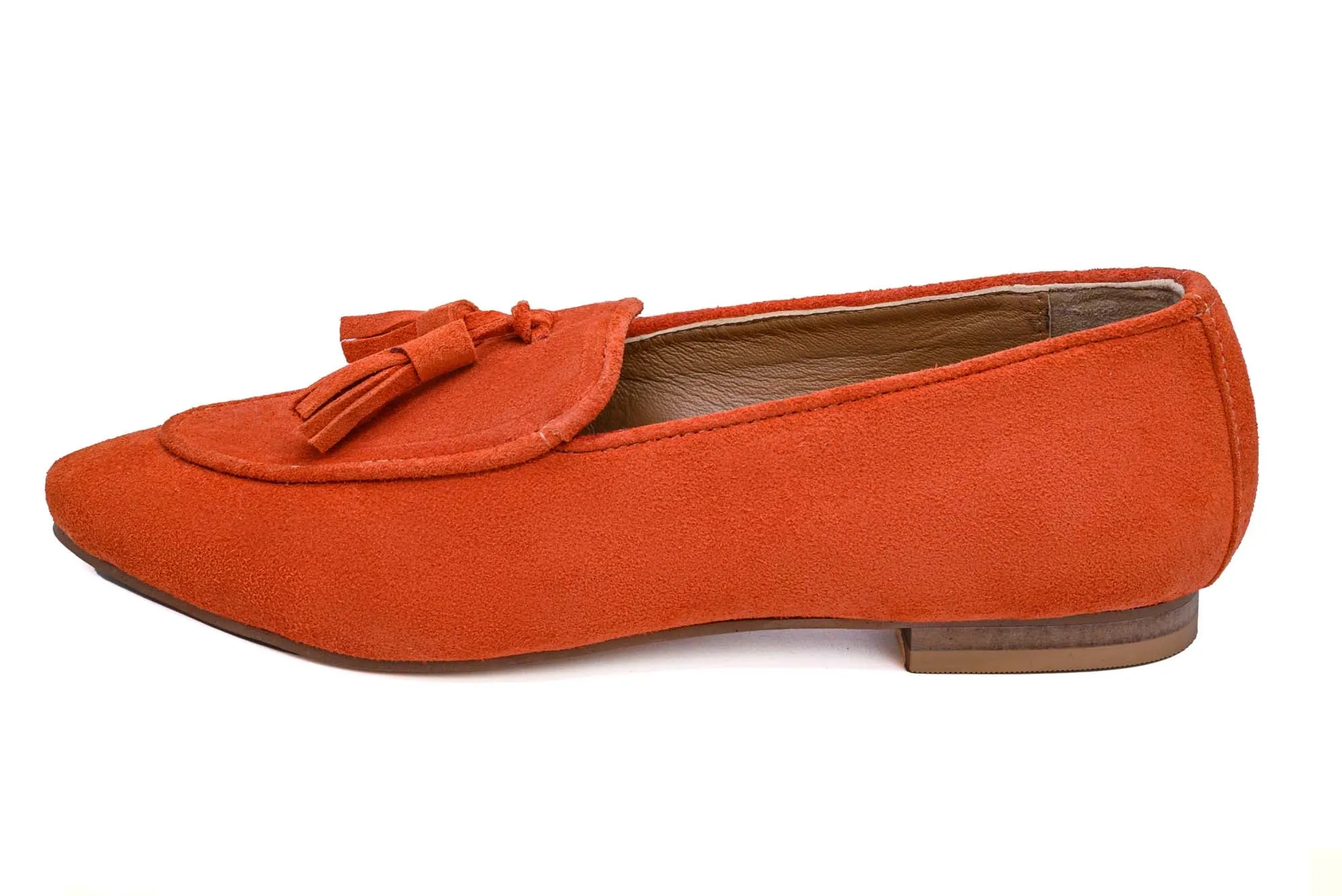 Orange Suede Loafer Tassle