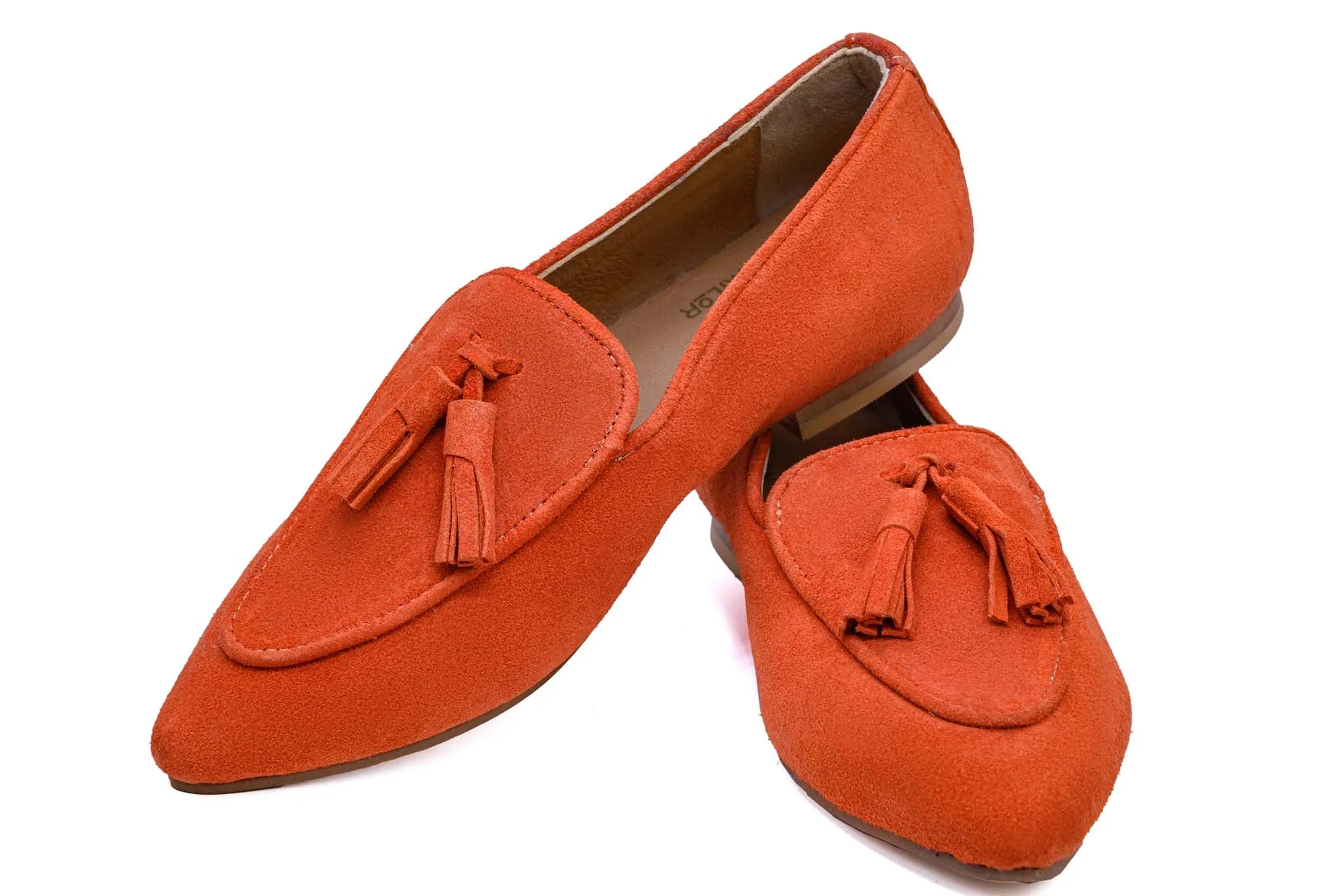 Orange Suede Loafer Tassle