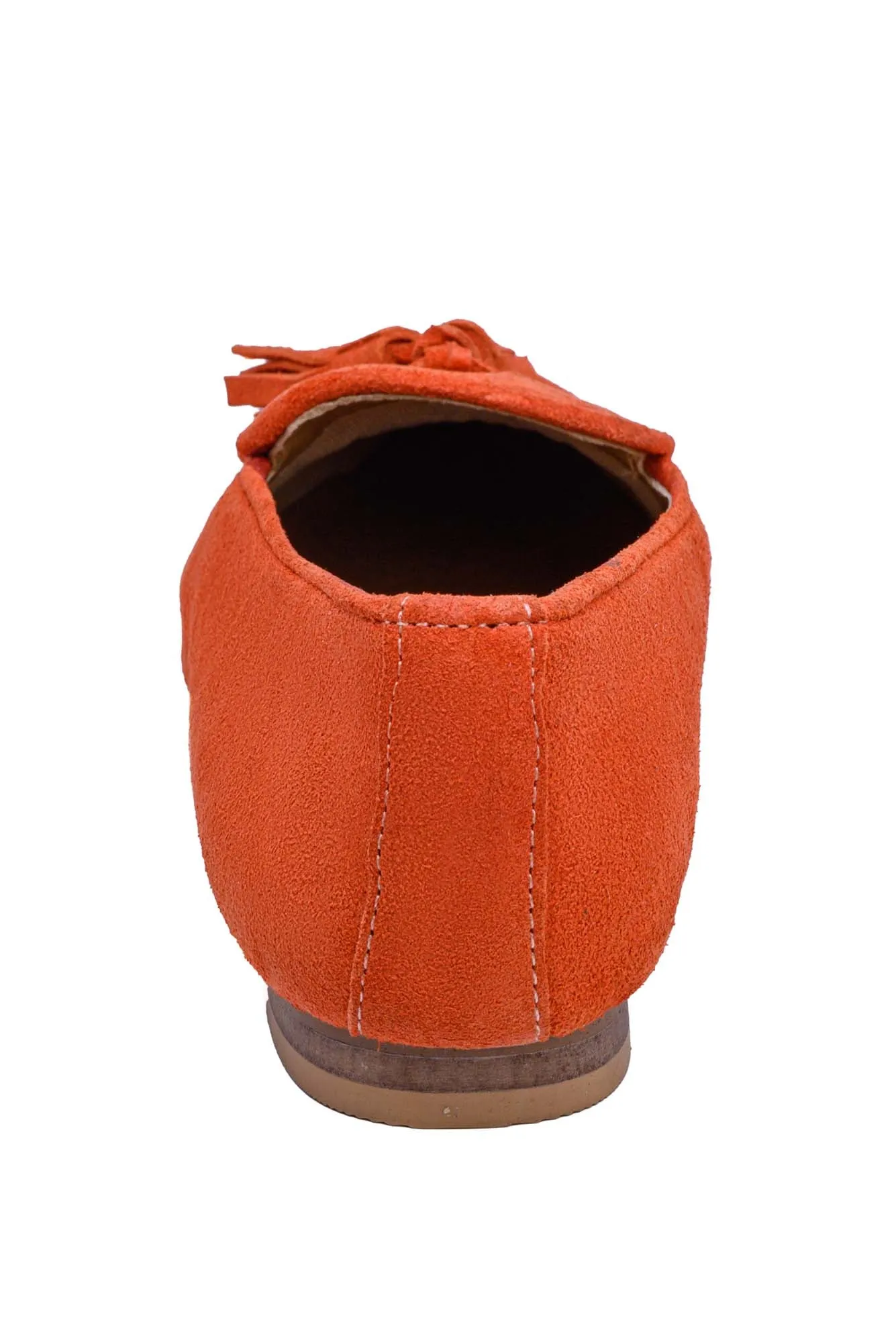 Orange Suede Loafer Tassle