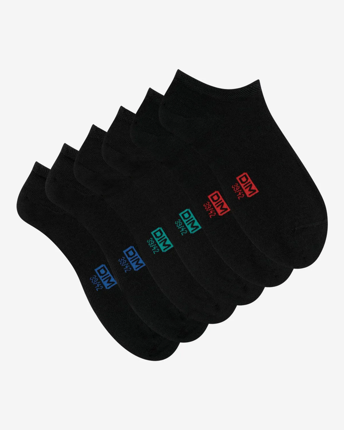 Pack of 3 pairs of black invisible trainer socks for men