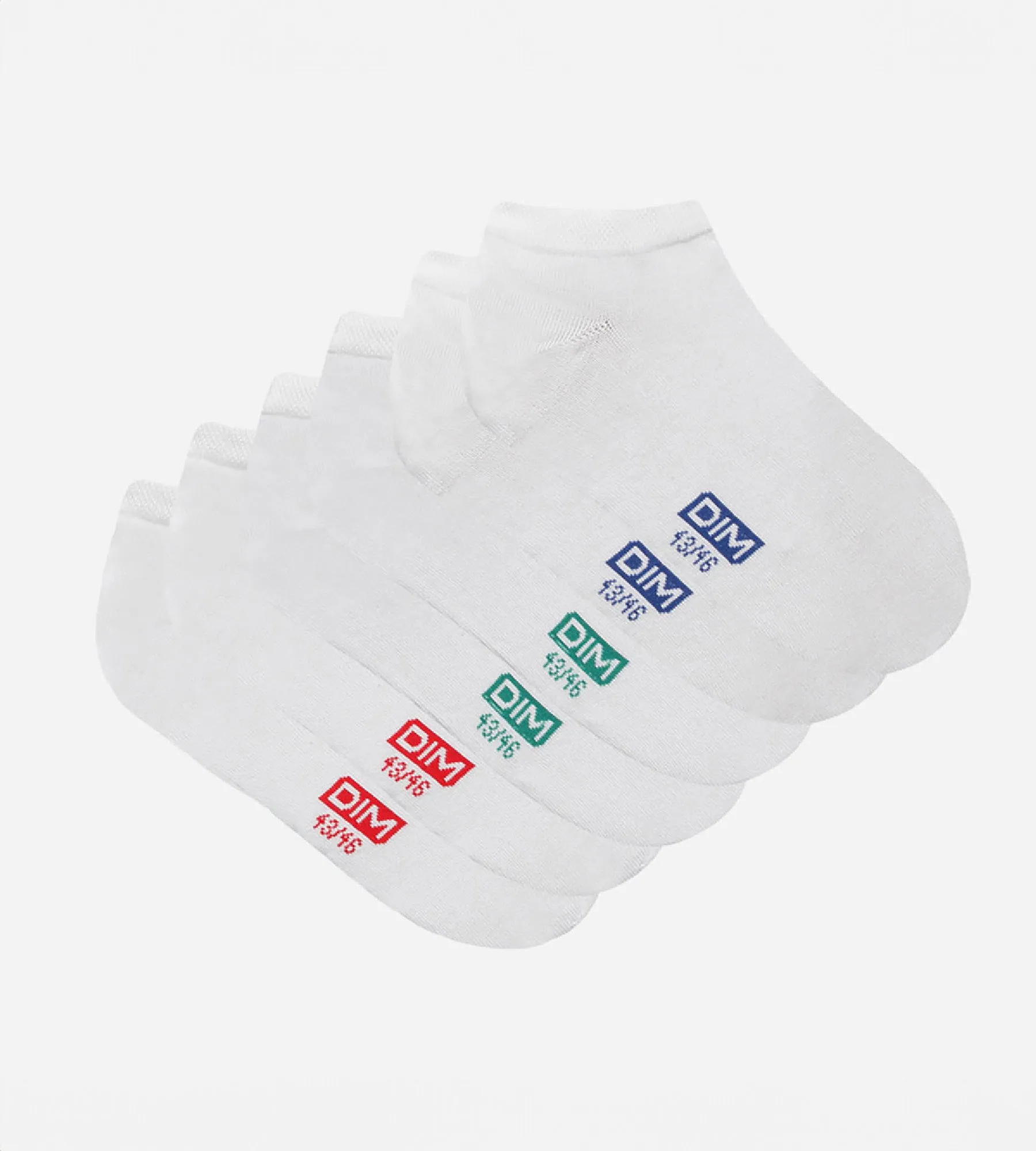 Pack of 3 pairs of white cotton trainer socks for men