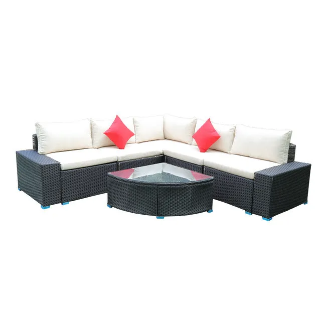 Panana 7 Piece Large Outdoor Sectional Set