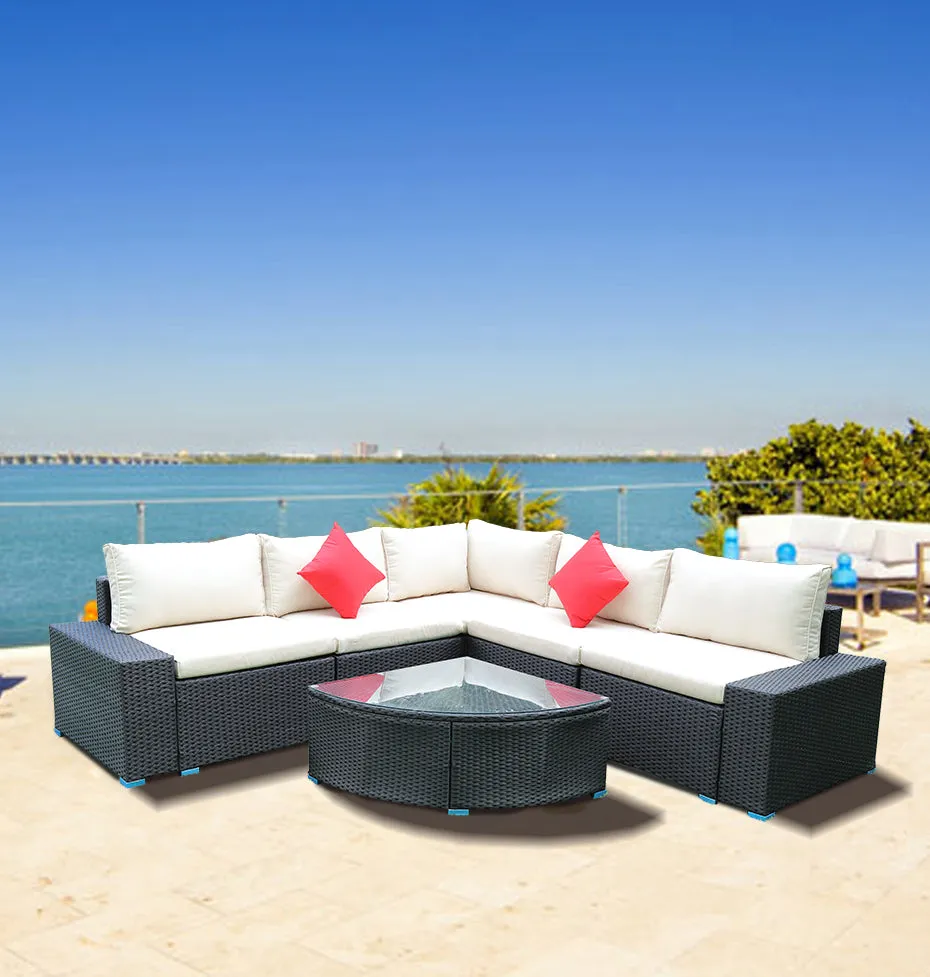 Panana 7 Piece Large Outdoor Sectional Set