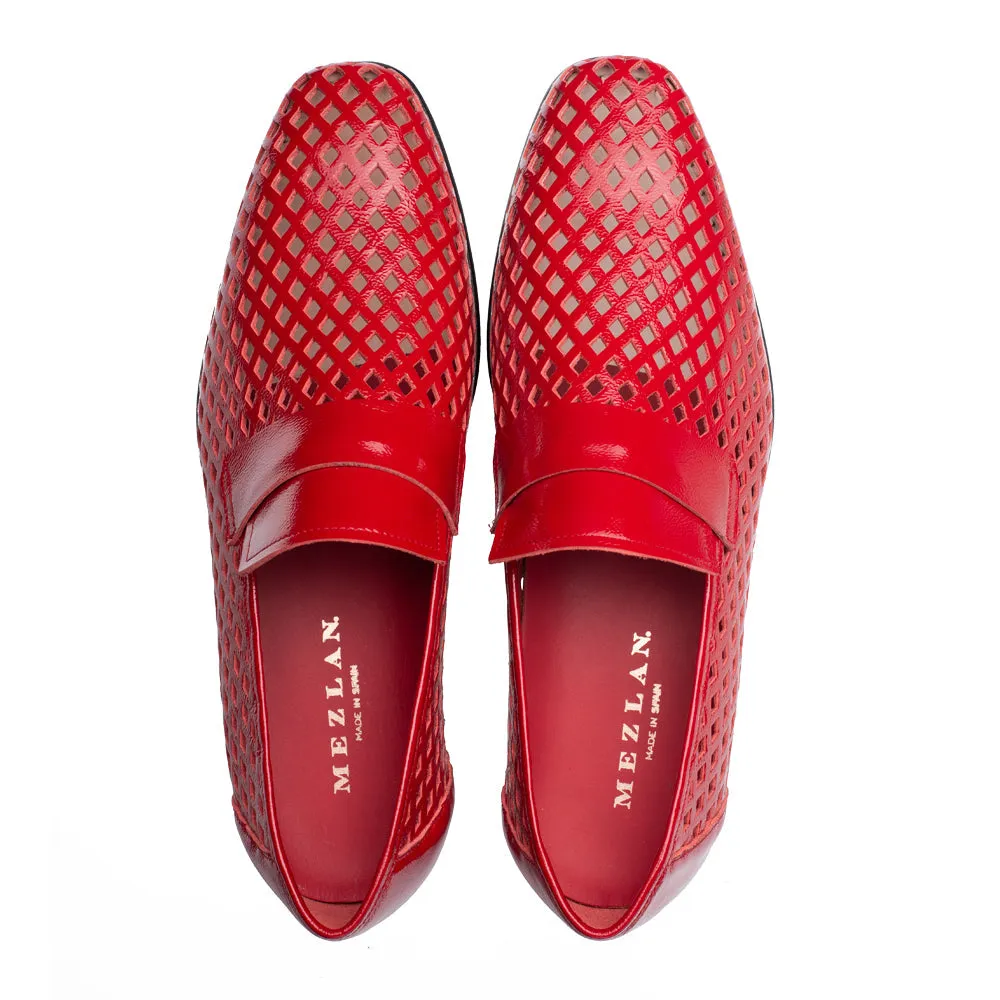 Perforated Calf Loafer-Red | Mezlan