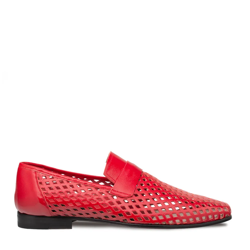 Perforated Calf Loafer-Red | Mezlan