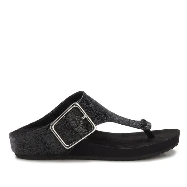 Phoebe Sandal: Black Pebble Patent Leather/Black Suede Bottom NEW I Walking Cradle