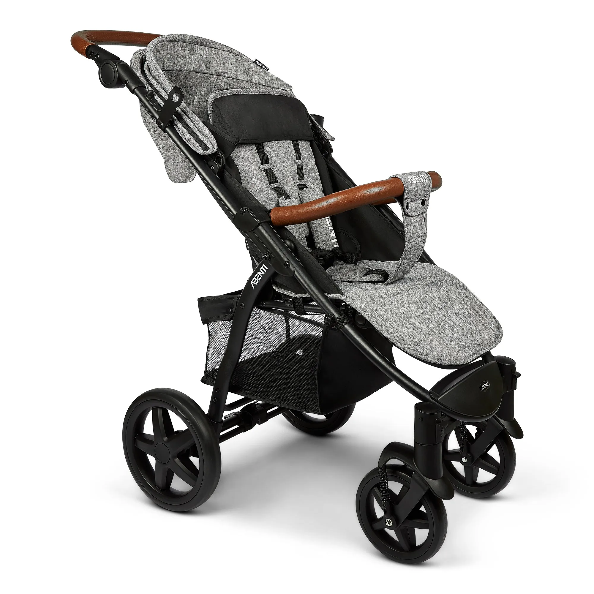 Pushchair Abenti Arezzo Pram Stroller Buggy Footmuff Rain Cover Baby Compact Grey