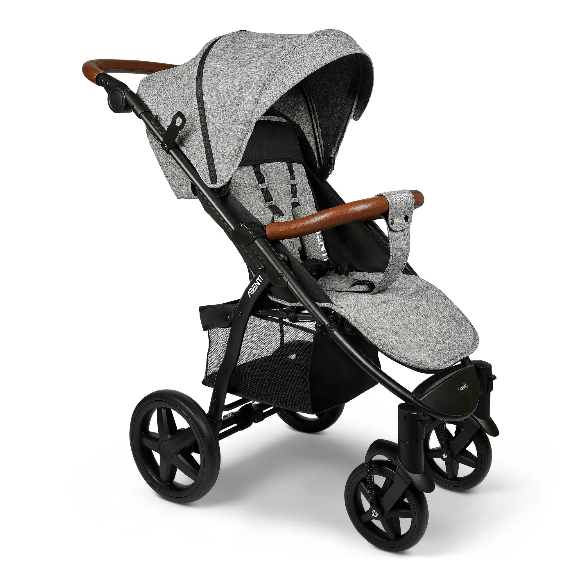 Pushchair Abenti Arezzo Pram Stroller Buggy Footmuff Rain Cover Baby Compact Grey