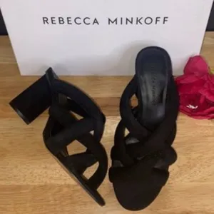 Rebecca Minkoff Black Suede Amandine Sandal 7