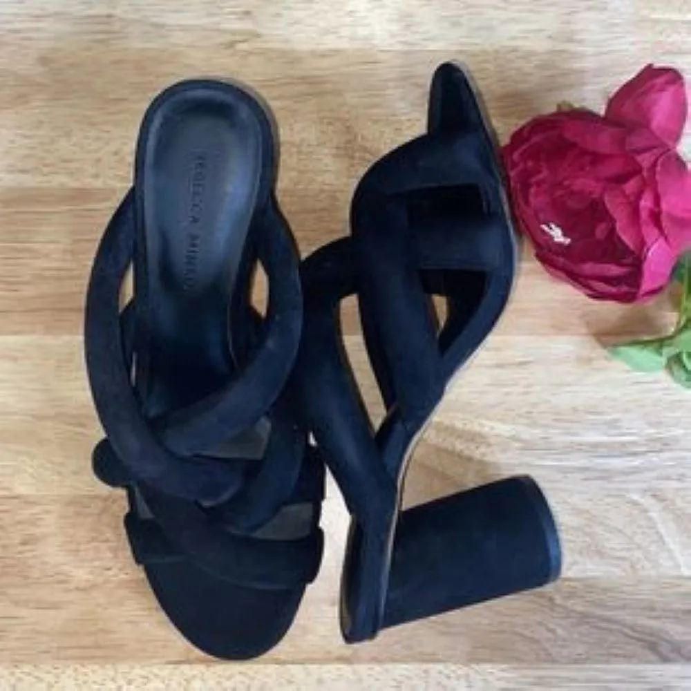 Rebecca Minkoff Black Suede Amandine Sandal 7