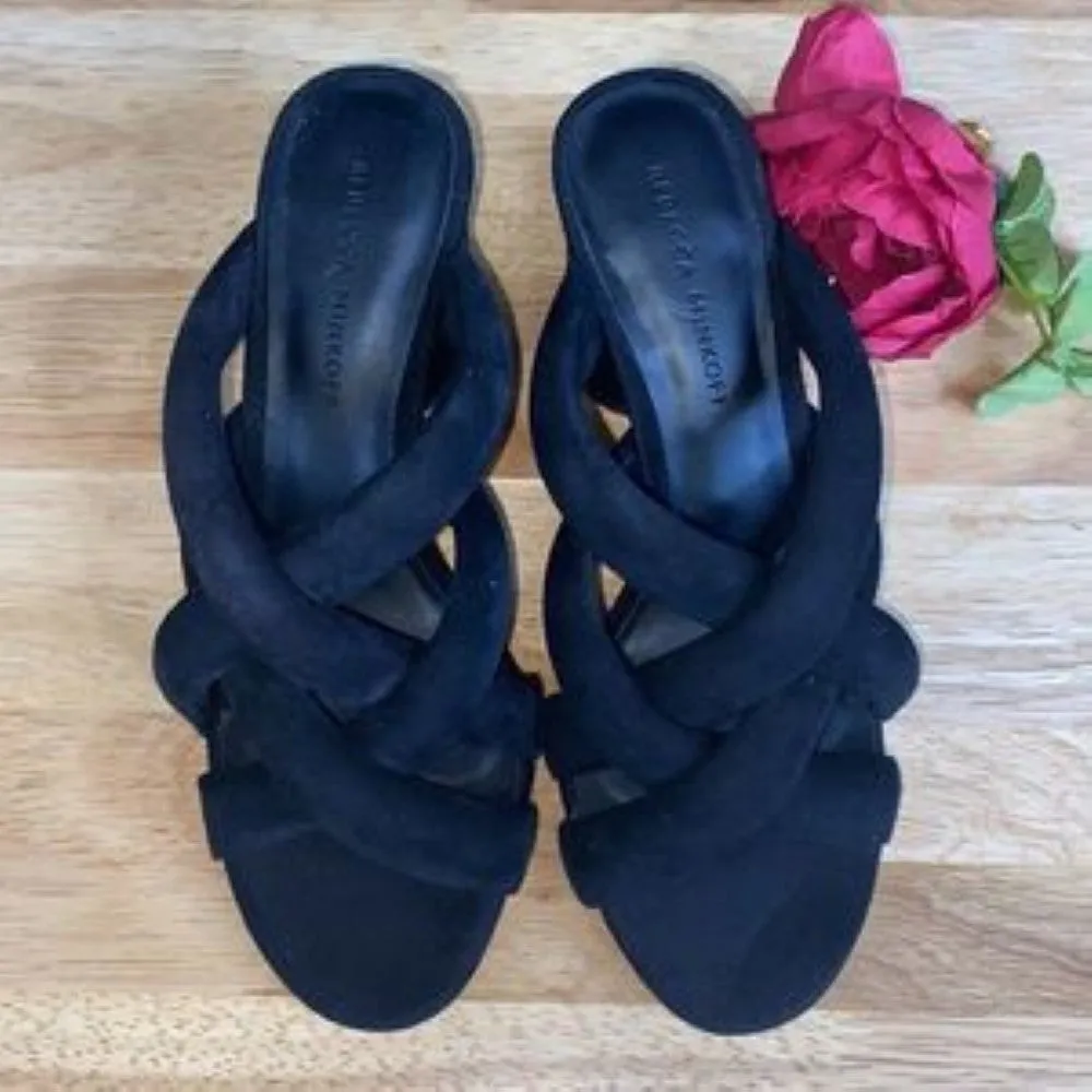 Rebecca Minkoff Black Suede Amandine Sandal 7