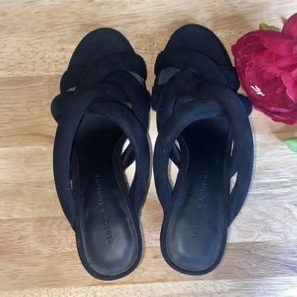 Rebecca Minkoff Black Suede Amandine Sandal 7