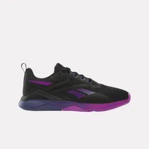 Reebok Footwear Women Nanoflex TR 2.0 Training Shoes BLACK/PURPLE RAVE/TWILIGHT PUR