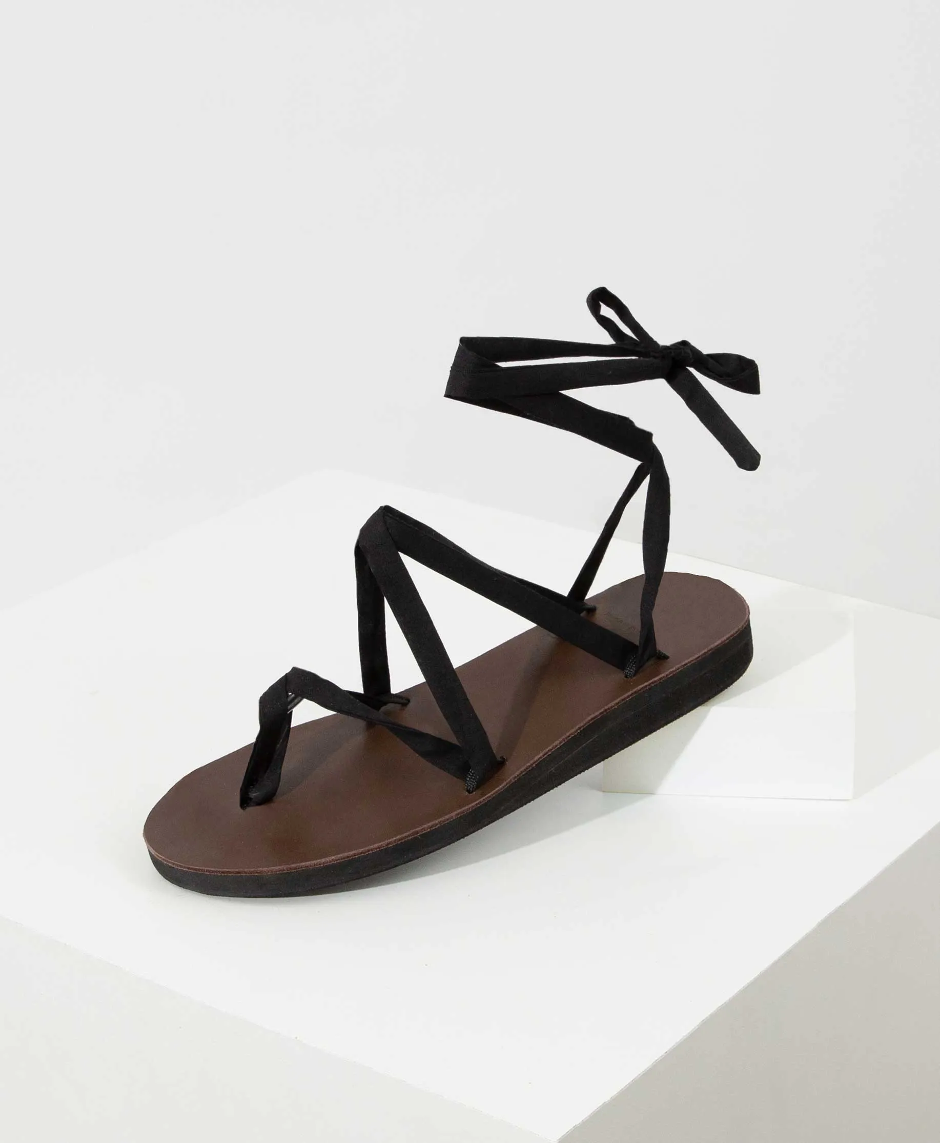Ribbon Sandal Base Brown