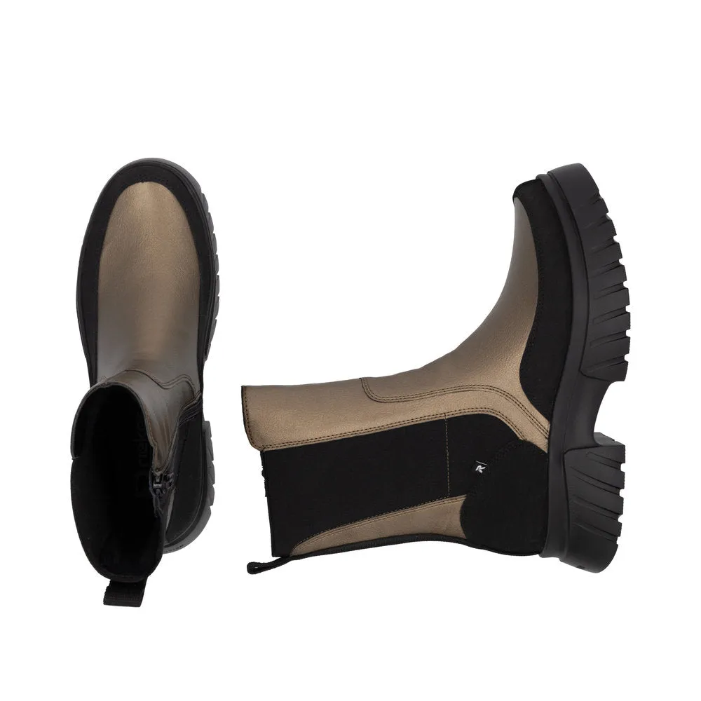 Rieker Sport W1872-90 Black Bronze Ankle Boots