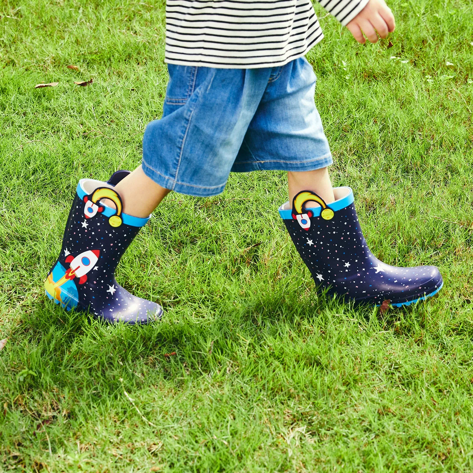Rocket Toddler Kids  Rubber Rain Boots