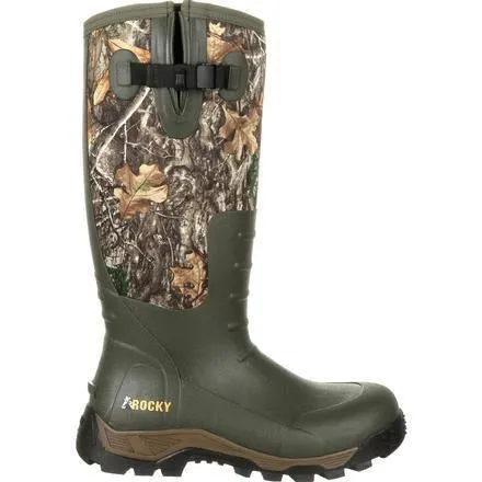 Rocky Men's Sport Pro Rubber 16" Waterproof Side Zipper 1200G Insulated Hunt Boot- Realtree - RKS0383