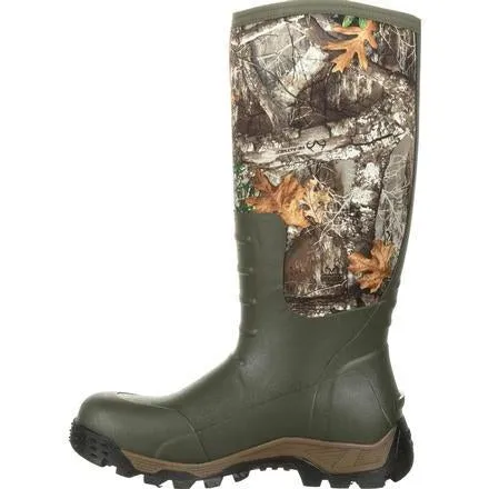 Rocky Men's Sport Pro Rubber 16" Waterproof Side Zipper 1200G Insulated Hunt Boot- Realtree - RKS0383