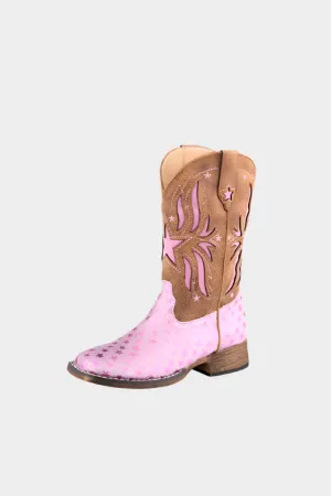 Roper's Girl's Starlet Glitter Western Boots in Pink