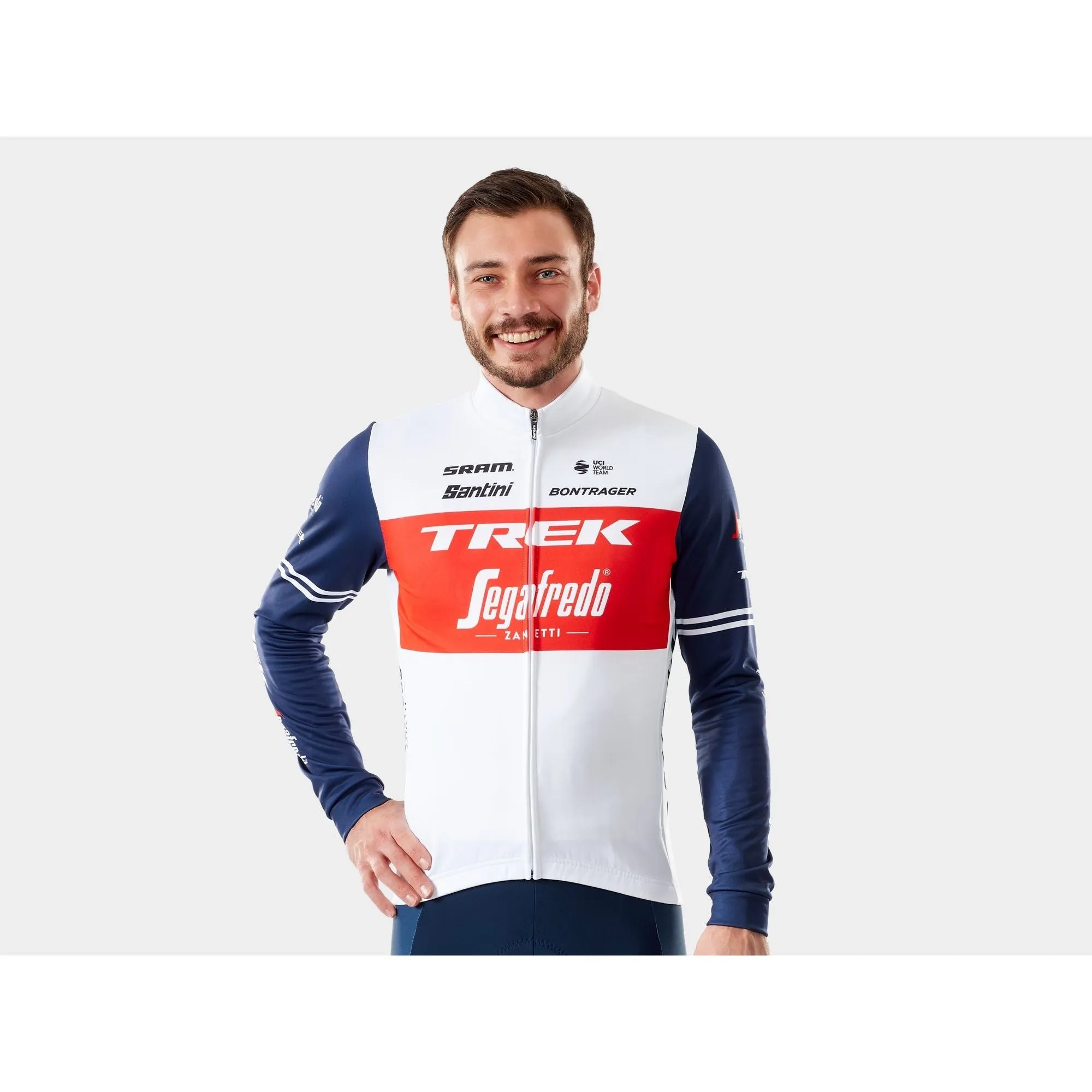 SANTINI TREK-SEGAFREDO MEN'S TEAM REPLICA LS RACE CYCLING JERSEY