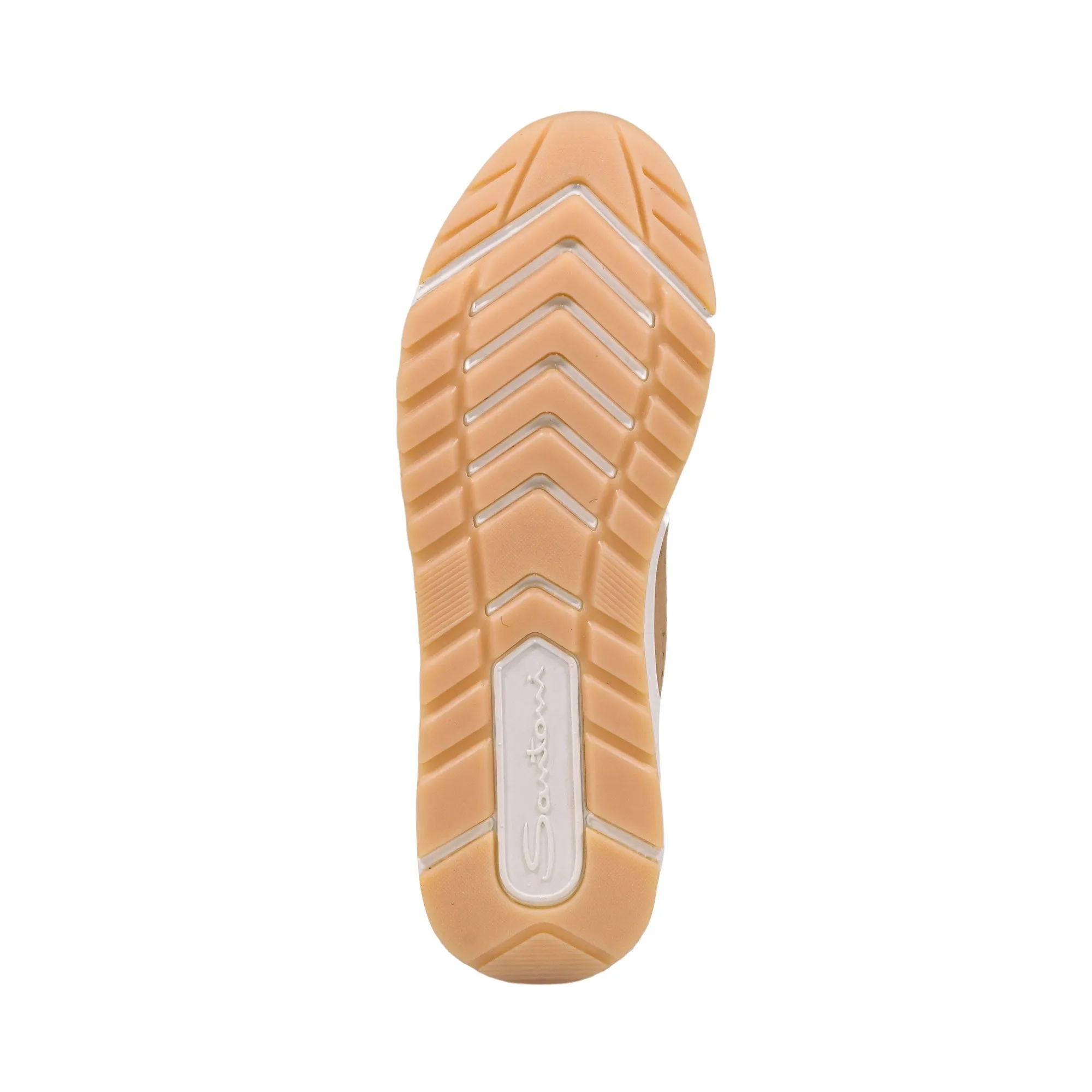 Santoni Men's Leather Beige Sneaker