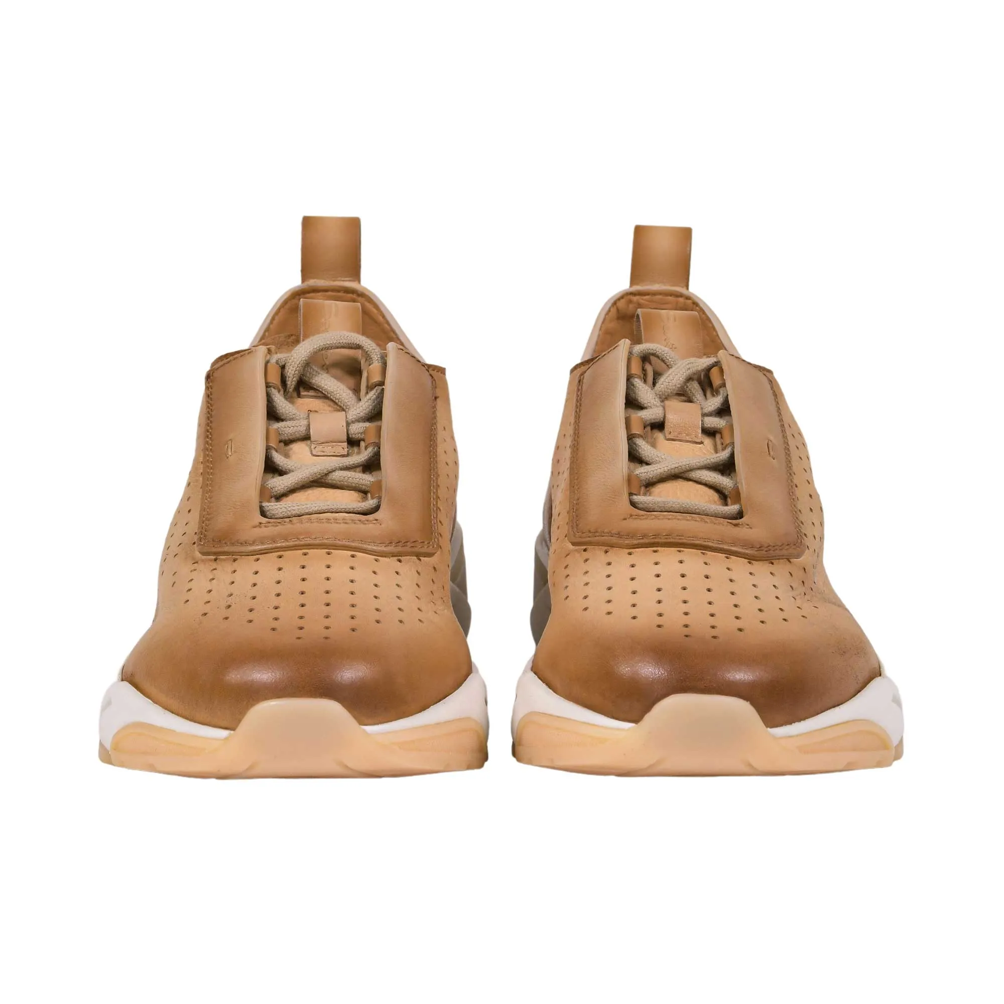 Santoni Men's Leather Beige Sneaker