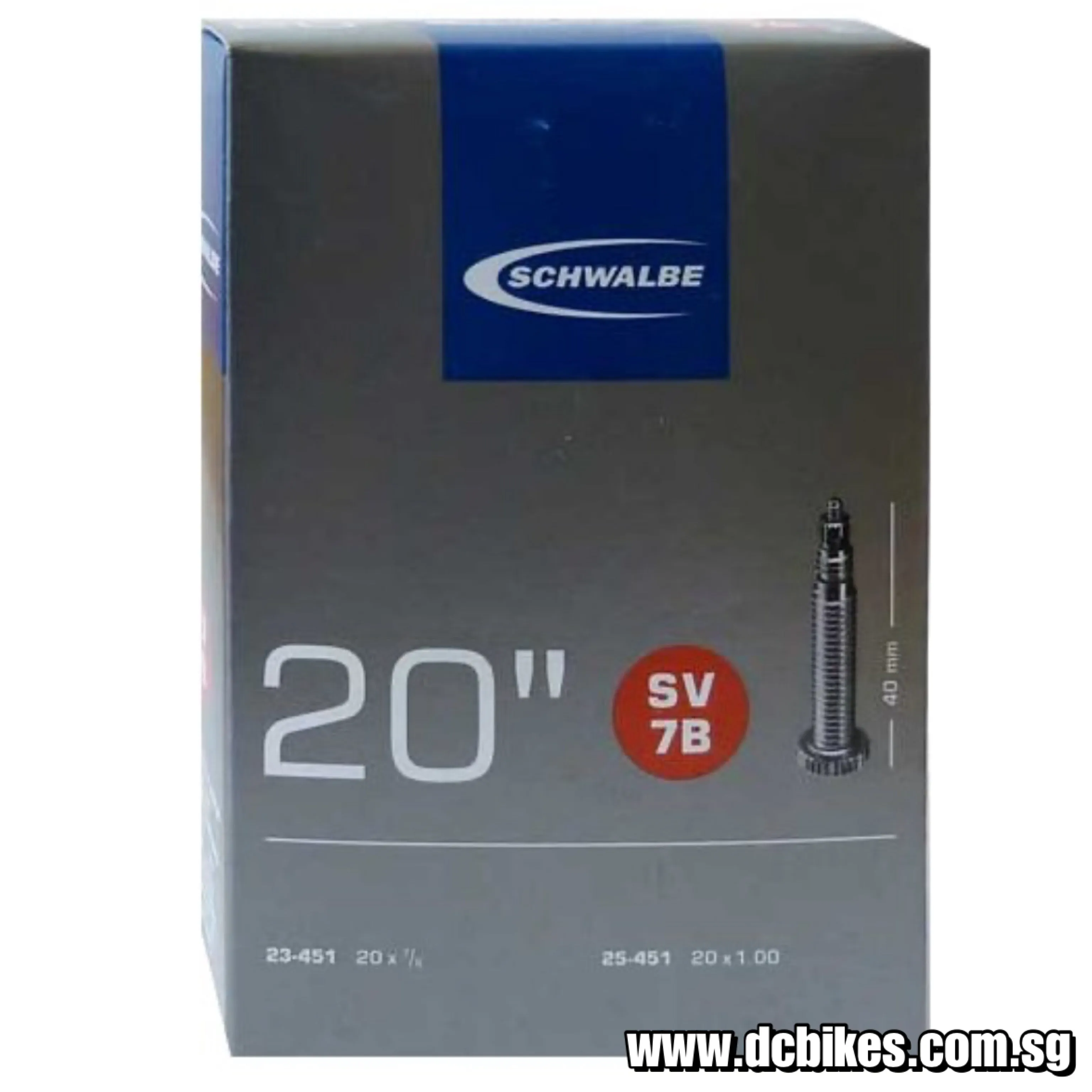 Schwalbe 20 X 0.9 - 1.0 Folding Bike Bicycle Inner Tube - Etrto 23/25 - 451 (1 Tube)