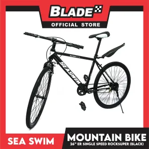 Sea Swim Mountain Bike Rocksuper 26ER Single Speed (Black)- Mountain Bike, Road Bike, Cycling for Daily Use Exercise