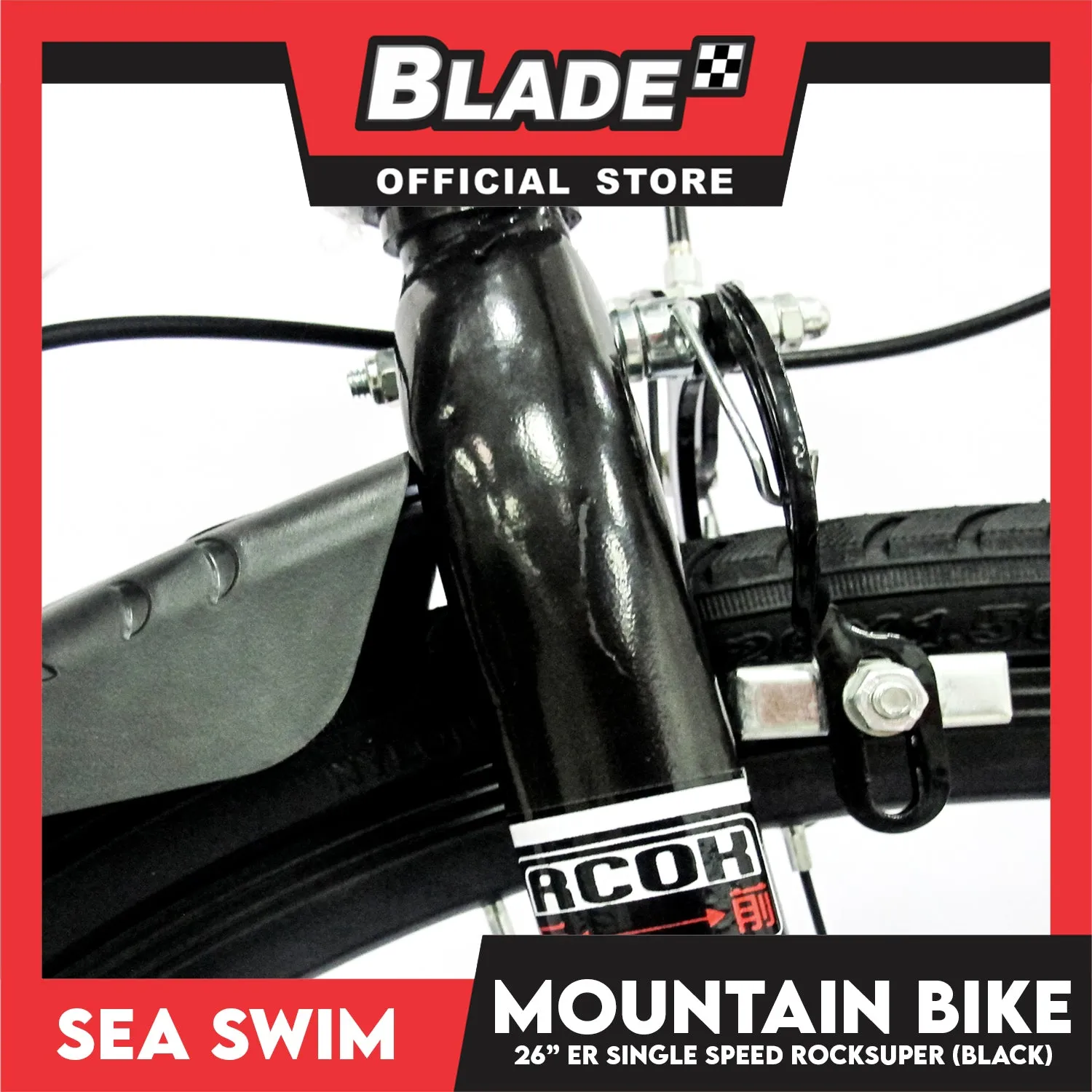 Sea Swim Mountain Bike Rocksuper 26ER Single Speed (Black)- Mountain Bike, Road Bike, Cycling for Daily Use Exercise