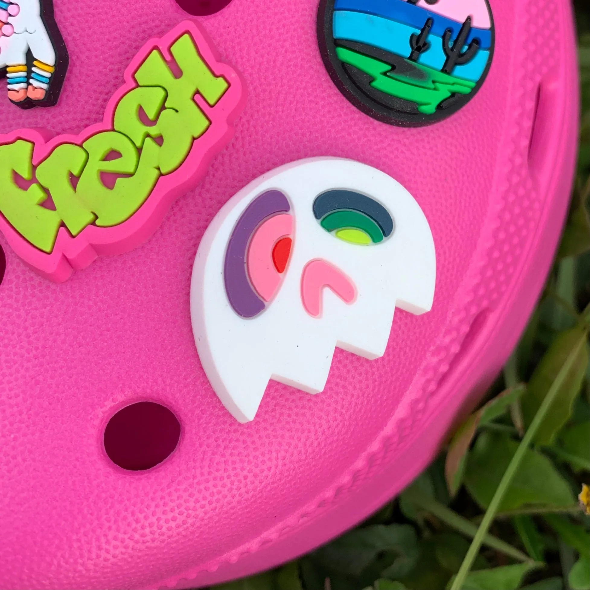 SHOE CHARMS - POP ART SKULL