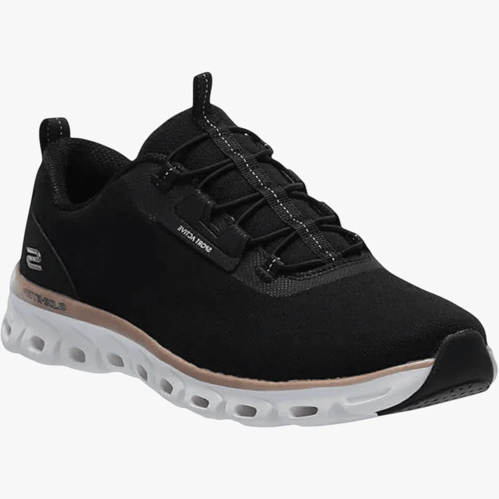 Skechers Womens Glide Step Sneaker Black Rose