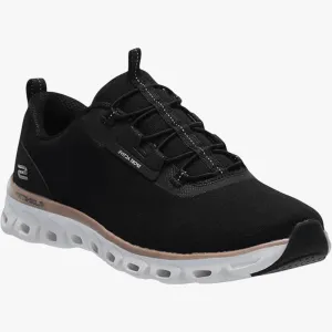 Skechers Womens Glide Step Sneaker Black Rose