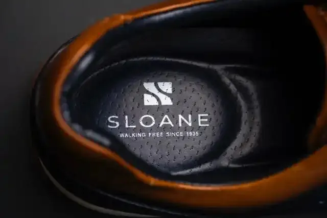 Sloane Mens Max Leather Trainers Navy