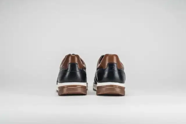 Sloane Mens Max Leather Trainers Navy